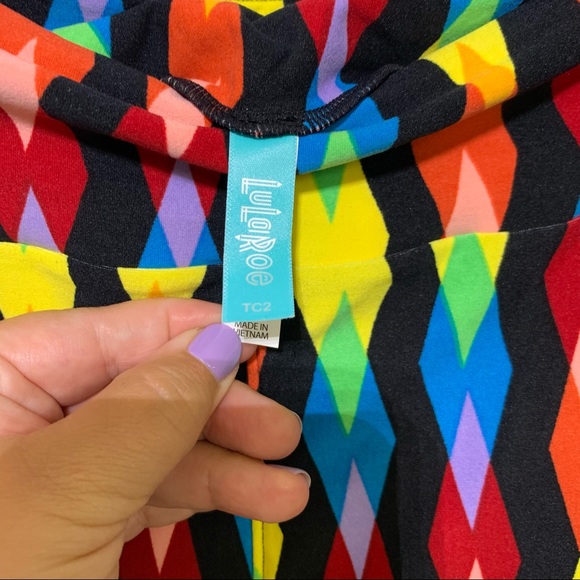 NWOT Lularoe TC2 Leggings with Rainbow diamonds - Picture 4 of 5